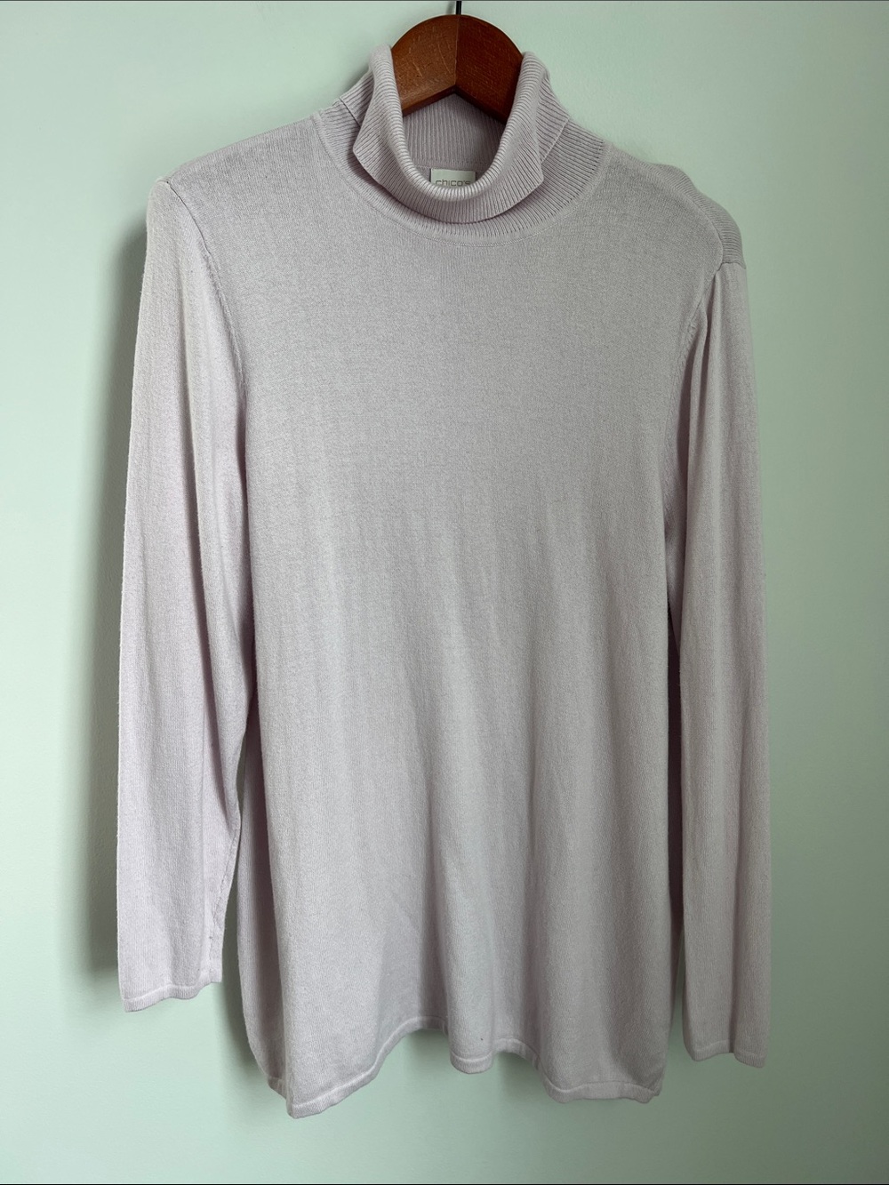 Chico's | Pale Lavender Long-Sleeve Turtleneck Shirt Size 3 (XL)